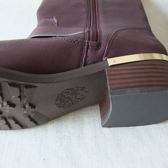 NEW Vince Camuto leather boots size 10 in beautiful burgundy - Picture 7 of 11